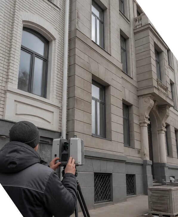 Лазерное сканирование фасадов зданий для обследования в Малгобеке